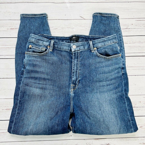 7 For All Mankind Denim - 7 for All Mankind 7FAM Aubrey Super High Waist Skinny Jeans Size 32 Stretch